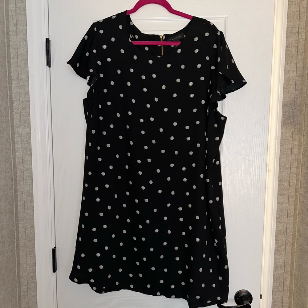Tahari Black and White Polkadot Dress